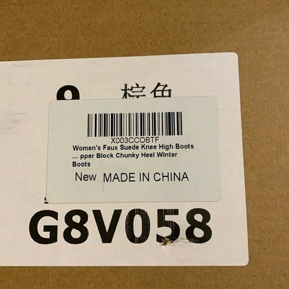 Size 9 women's faux suede knee-high boots with block chunky heel - Picture 7 of 13